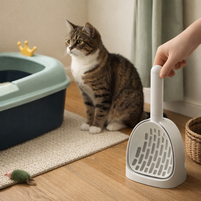 Łopatka do Kuwety z Eleganckim Stojakiem – Czysto, Higieniicznie, Bez Zapachu