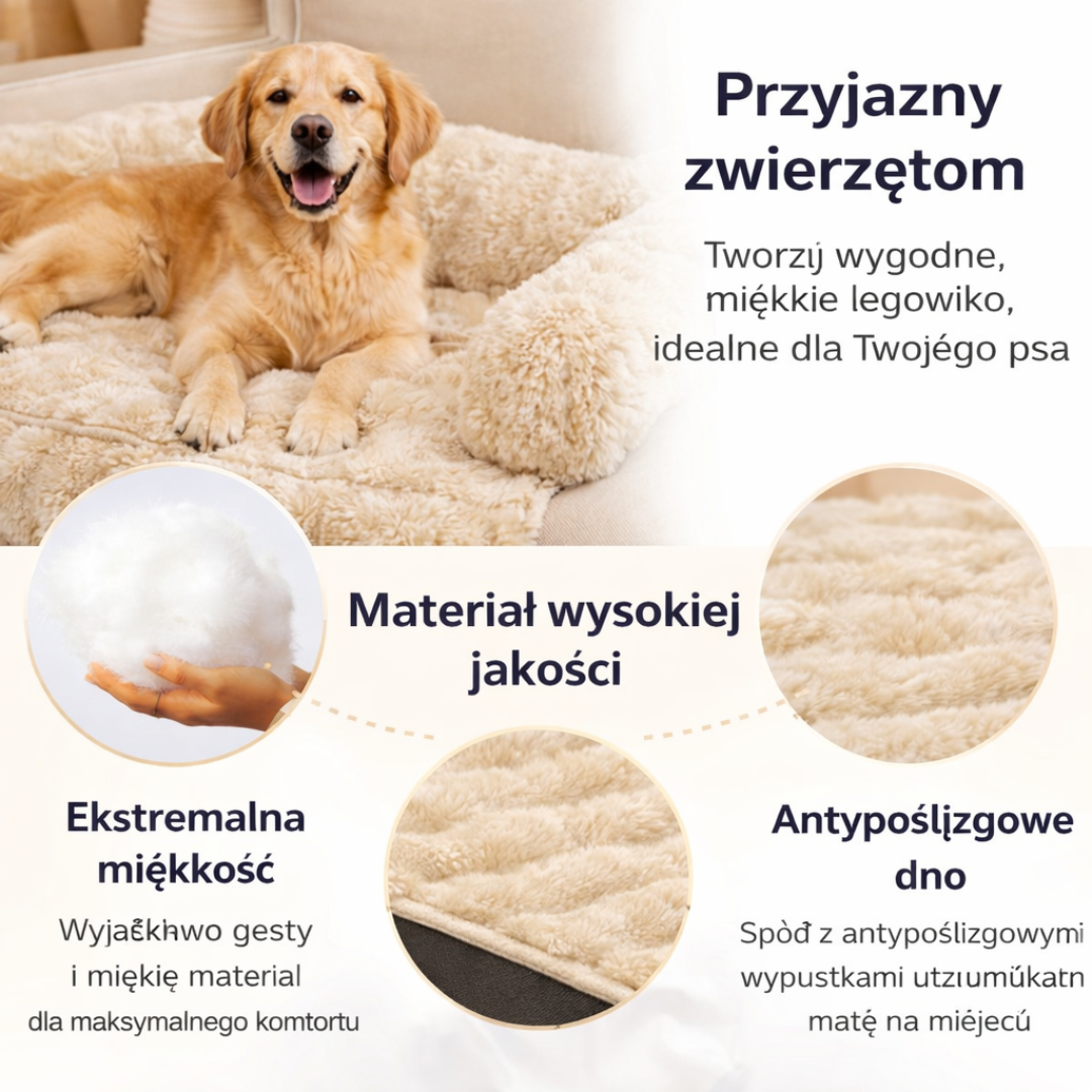 Pluszowa Mata na Kanapę dla Psa – Pralna, Antypoślizgowa, 4 Kolory