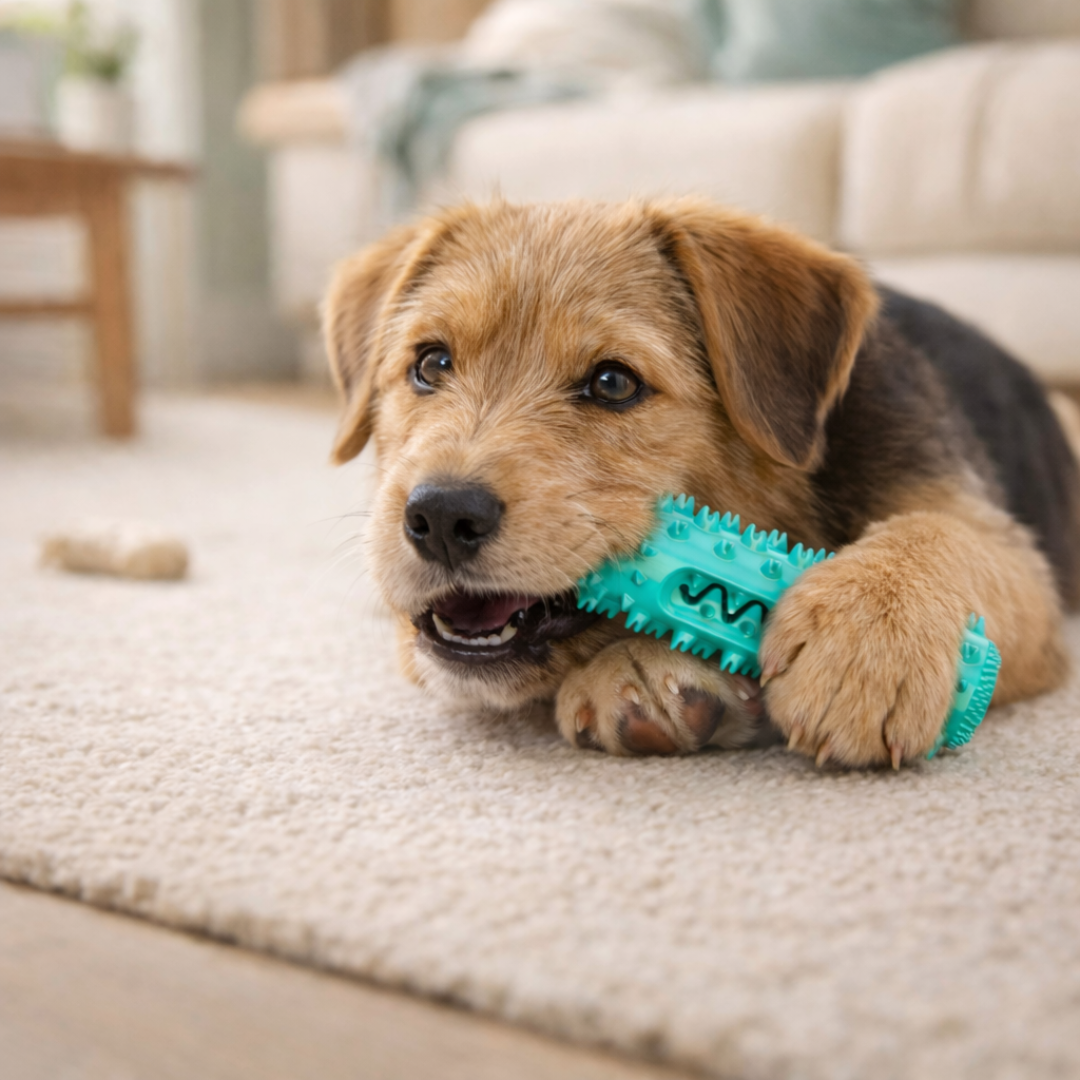 Zabawka do Żucia z Piszczałką – Czyści Zęby i Uspokaja Psa