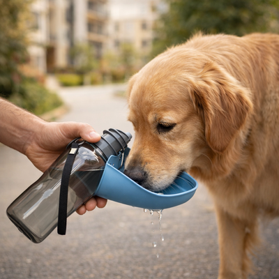 Butelka Turystyczna z Miską 2w1 – 800ml, Szczelna, na Spacery i Trasy