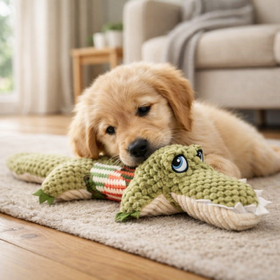 Wytrzymała Pluszowa Zabawka z Piszczałką – Podwójne Szwy, Bezpieczna