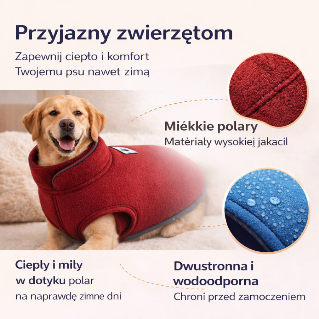 Dwustronna Kurtka Polarowa dla Psa – 2 Wzory, Ciepło, Zakładanie w 10 sek.