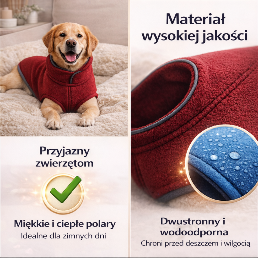 Dwustronna Kurtka Polarowa dla Psa – 2 Wzory, Ciepło, Zakładanie w 10 sek.