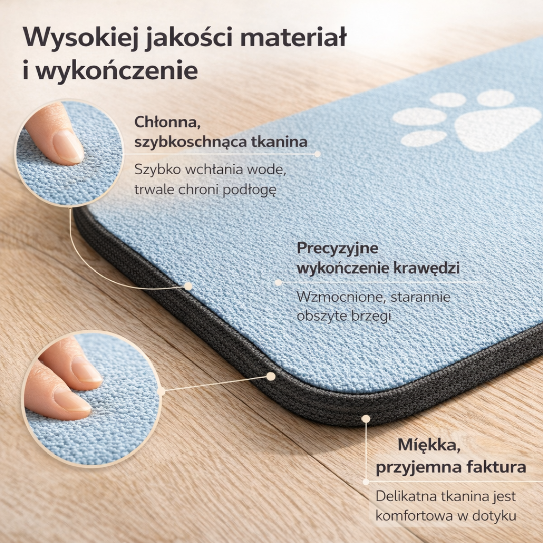 Chłonna Mata pod Miski – Podłoga Zawsze Sucha, Pralna w Pralce