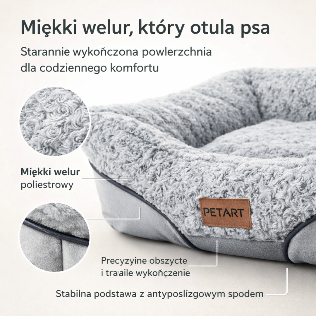 Ortopedyczne Legowisko dla Psa – Pianka Odciążająca, Pokrowiec do Prania