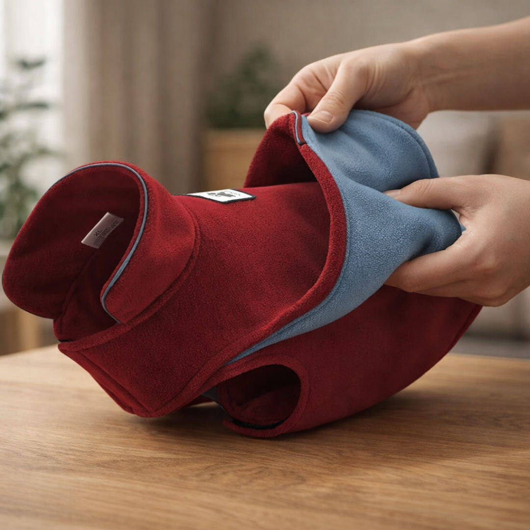 Dwustronna Kurtka Polarowa dla Psa – 2 Wzory, Ciepło, Zakładanie w 10 sek.