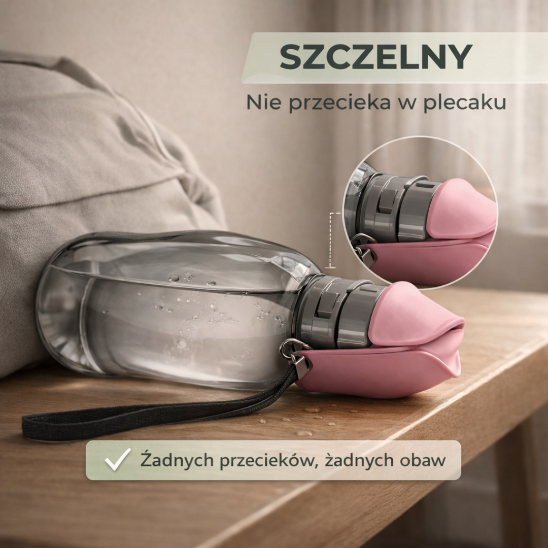 Butelka Turystyczna z Miską 2w1 – 800ml, Szczelna, na Spacery i Trasy
