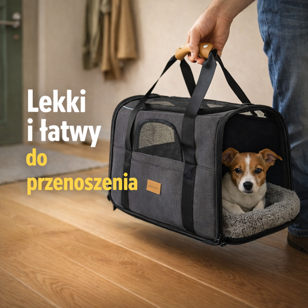 Składana Torba Podróżna dla Psa i Kota – Lekka, Wentylowana, do 6 kg