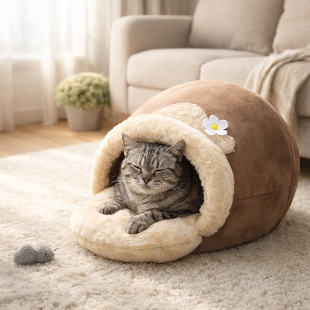 Domek i Legowisko 3w1 dla Kota i Psa – Jaskinia, Gniazdo lub Kojec w Jednym