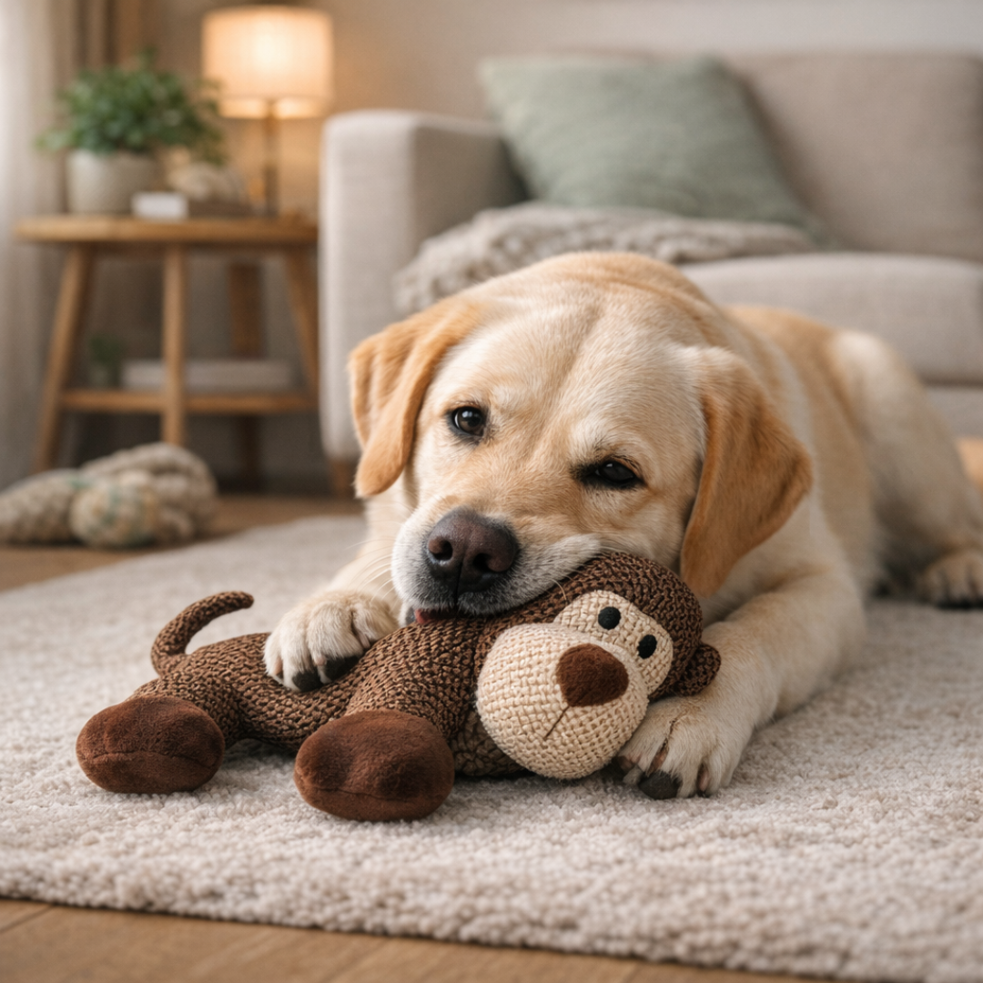 Wytrzymała Pluszowa Zabawka z Piszczałką – Podwójne Szwy, Bezpieczna