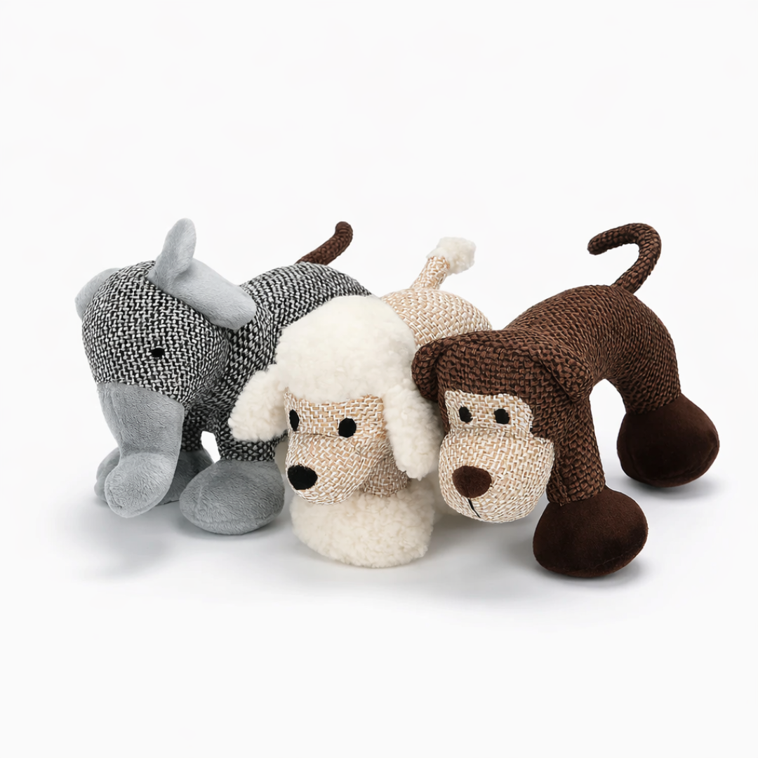 Wytrzymała Pluszowa Zabawka z Piszczałką – Podwójne Szwy, Bezpieczna